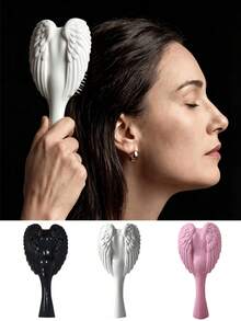 1pc Premium Angel Wings Queen Comb, Angel Wings Cushion Hairbrush, Soft Scalp Care Exfoliating Massage Comb, Dry & Wet Hair Styling Brush, 3 Colors Available For Women's Daily Salon Use - One Size - View 8