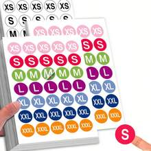 10/20pcs Colorful Clothing Size Stickers, Clothing Store Warehouse Classification Labels, 7 Colors, Size Stickers Labels - Round Sticker - View 1