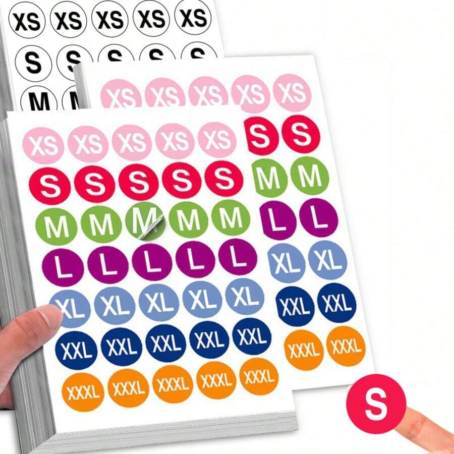 10/20pcs Colorful Clothing Size Stickers, Clothing Store Warehouse Classification Labels, 7 Colors, Size Stickers Labels - Round Sticker - View 1