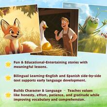 English-Spanish Bilingual Classic Fable Stories, Exquisite Illustrated Story Collection, Reading Comprehension And Expression Ability Cultivation Learning Material, Multiple Stories Available, Suitable For Daily Learning Use - 智慧與品格 - 查看 6