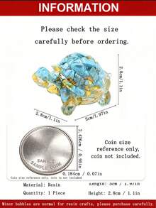 Crystal Shards Resin Turtle Statue, Healing Gemstone, Feng Shui Decor, Home Office Pocket Gift - Multicolor - View 8