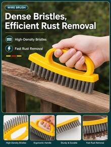 Stainless Steel Wire Brush Rust Removal Tool, Heavy Duty Metal Cleaning Brush, Suitable For Kitchen Grease, BBQ Grill, Range Hood, Floor Scrubbing, Multi-Functional Durable Cleaning Accessory - Multiple Styles - View 8