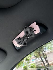 可愛波點蝴蝶結汽車車頂把手套，創意汽車內飾門把手套，把手保護套，汽車把手套，汽車內飾配件 - 蝴蝶結 - 查看 6