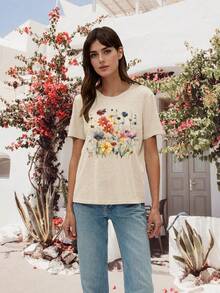 Women T-Shirts - 淺米色 - 查看 4