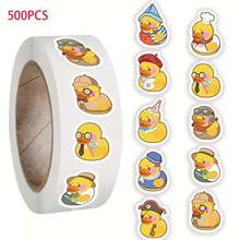 500 Sheets/Roll Rubber Duck Fancy Cartoon Roll Stickers DIY Decor Notebook Phone Case Envelope Skateboard Decals - Multicolor - View 7