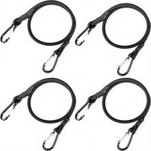 1/4 Piece Elastic Rope, High Strength Elastic Cord With Carabiner Clip Hook, Car Luggage Packing Roof Rack Strap,Suitable For Outdoor Tent, Luggage Rack, Camping, Cargo, Bicycle, Transportation, Storage - Multicolor - View 2