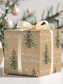 Christmas Gift Wrapping Paper, Christmas Tree Pattern Design, Suitable For Christmas Decoration, Christmas Party Gift Wrapping, Holiday Souvenirs, Birthday Party And Wedding Gift Wrapping. Perfect Christmas Gift Wrapping Paper - One Size Fits All - View 2