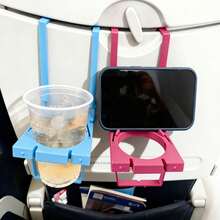 1件裝 2合1可折疊手機支架與飲料托盤配件，相容大多數飛機座椅托盤，適用手機/易開罐/杯子，旅行、學校與廚房必備配件禮物首選 - 彩色 - 查看 7