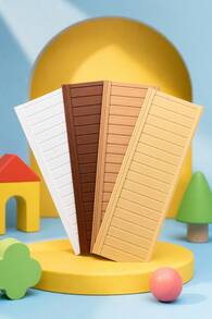 1:12 比例模型屋牆板，非木製牆面貼皮，北歐風微縮家具，多色 PLA 牆磚，可自由組裝與拼接，裝飾你的小世界 - 彩色 - 查看 1