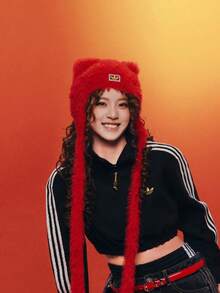 Adidas Originals Unisex NEWY BEANIE Cute Ribbon Knitted Hat KH0286 - Pink - View 2