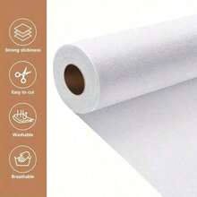 1 Roll, Iron-On Fusible Interlining, Suitable For Sewing, Crafts, Quilting - 12 Inches*5 Yards - Non-Woven Iron-On Fusible Cotton Batting, Single-Sided Adhesive Foam Stabilizer, White, Suitable For DIY Tote Bags, Home Decor - A - View 2