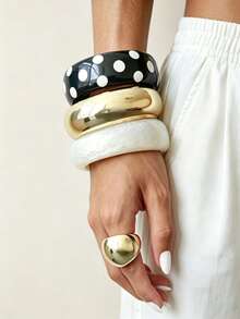 Conjunto de pulseras geométricas exageradas, uso diario, fiesta, vacaciones, accesorio de joyería versátil de estilo bohemio - Pulsera - Modelo premium - Ver 6