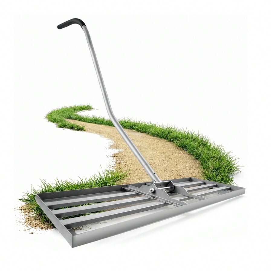 Ergonomischer Rasenrechen 80 x 30 x 197 cm mit Klicksystem, Rasenrechen, Gartenrechen, Sandrechen, Vertikutierer mit langem Griff, Rasenrechen für Garten und Golfplatz - A - Übersicht 1