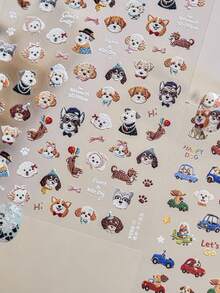 Beautizon Nailartlab 可愛刺繡小狗風格美甲貼紙，美甲貼花，美甲工具，美甲裝飾貼紙 - 彩色 - 查看 2