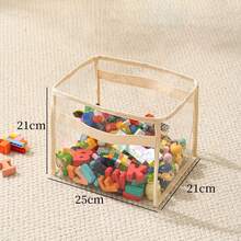 Transparent PVC Children's Storage Bucket, Book Organizer, Snack Storage Bag, Home Visible Storage Basket - Transparent - View 9