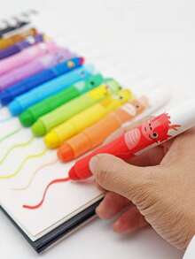 10 buah krayon ukuran besar yang lucu, 10 warna pastel minyak tidak meninggalkan noda untuk anak-anak menggambar dan mencoret-coret. - MultiWarna - View 1
