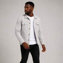 Men Jackets And Coats - Gris Claro - Ver 2