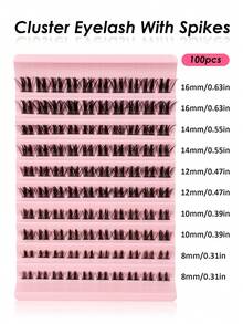 100pcs Cartoon Cluster False Eyelashes D Curl Anime Style Fluffy Glossy 8-16mm Single Lash Extensions Suitable For Beginners Makeup - D - View 4