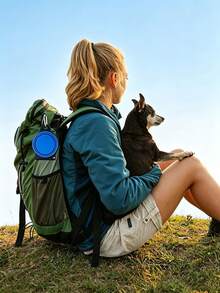 Portable Silicone Dog Bowl, Collapsible Pet Food & Water Dish For Travel, Camping, Hiking, Outdoor Adventures - Blue - View 8