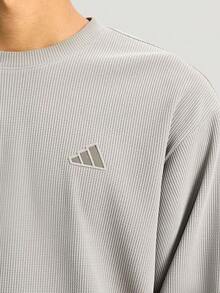 Adidas Men's TH WAFFLE CREW Knit Sweatshirt No Hood KR2542 - Grey - View 4