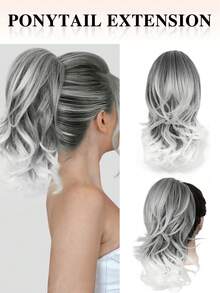 nimoki 14 Inch Clip-In Ponytail Hair Extension, Heat-Resistant Synthetic Fiber, Suitable For Women And Girls, Perfect For Parties And Daily Wear - Multicolor - View 10