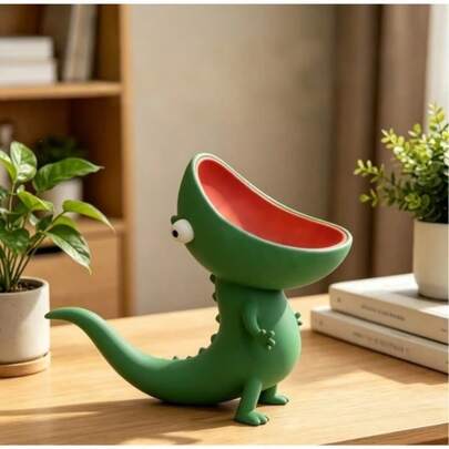 1pc Lizard Soap Holder, Cartoon Reptile Soap Protector, Suitable For Bathroom Or Kitchen Small Planter Decoration, Craft Ornament