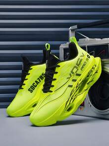 Men's Running Shoes, New Ultra-Light Carbon Plate Running Shoes For Men, Suitable For Marathon, Daily Jogging, Cushioning Soft Sole Racing Super Shoes - Fluorescent Green - View 6