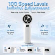 Ultra-Quiet Portable Desktop Fan, USB Fast Charging With Long Battery Life, 3-Speed Adjustable Wind, Stand Or Handheld For Multiple Use Scenarios, Essential Cooling For Indoor And Outdoor In Summer, Lightweight Design Saves Space, Soft Yet Powerful Airflow For Refreshing Comfort - Multicolor - View 2