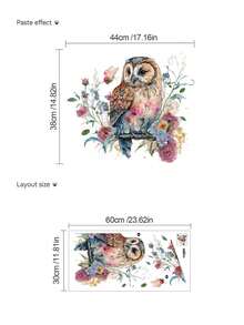 1pc/2pcs/3pcs, Children's Room Cartoon Decorative Wall Stickers, Autumn Maple Tree With Small Animals, Flowers, Owl, Bear, Fox, Hedgehog, Girl Riding Bike Under Blue Tree, Green Cartoon Big Tree, PVC Self-Adhesive Removable Wall Stickers, Suitable For Bedroom, Living Room, Study, Dining Room, Bathroom, Home Wall Decor, Room Decoration - Multicolor - View 7