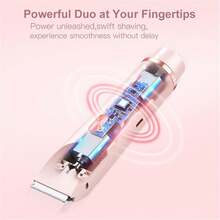 Women's Dual-Head Electric Shaver, Waterproof Dry/Wet Body Hair Trimmer With Guide Comb, Painless Grooming For Underarms, Legs And Bikini Line, Portable Rose Gold Sensitive Skin Razor, Travel Essential Beauty Item - Multicolor - View 6