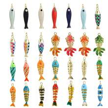 1pc Copper Fish Pendant DIY Bracelet Necklace Ankle Chain Charm, Suitable For Beach Vacation, Gift For Colleagues, Best Friends, Family And Friends - Multicolor - View 12