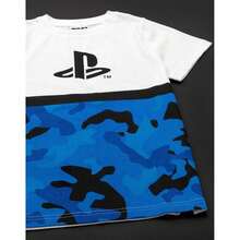 Playstation Boys Camo T-Shirt - White/Blue/Black - View 2