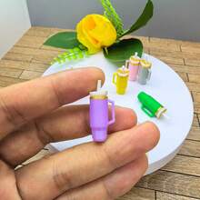 8 Warna Berbeda Cangkir Gaya Baru, Cangkir Air Kecil untuk Dekorasi Rumah Miniatur, Cangkir Berinsulasi Mikro untuk Ujung Jari, Cangkir Sedotan Dekoratif dengan Tutup yang Dapat Dibuka - cangkir kecil baru - View 7