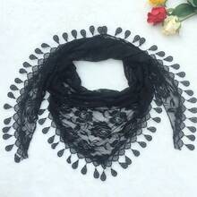 1pc New 2026 Lace Bandana Triangle Scarf Korean Style Etsy Hollow Silk Scarf Triangle Scarf For Women - Multicolor - View 10