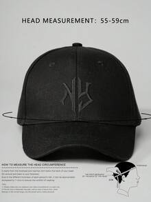 1件中性刺繡SUPPORT DAY漁夫帽，防曬透氣，百搭新風格，適合戶外休閒與遮陽穿戴 - 黑色 - 查看 3