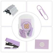 1pc Portable Mini Stapler, Macaron Color Series Binding Machine, Metal Stapler With Staples, Stationery Paper Binding Machine Set, First Day Of School - Multicolor - View 8