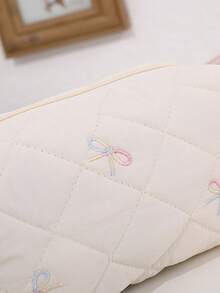 1PC Colorful Bowknot Embroidered Pattern Pencil Case, Creative Large-Capacity Stationery Storage Bag, Perfect For Back-To-School Supplies - Multicolor - View 9
