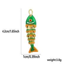 1pc Copper Fish Pendant DIY Bracelet Necklace Ankle Chain Charm, Suitable For Beach Vacation, Gift For Colleagues, Best Friends, Family And Friends - Multicolor - View 37