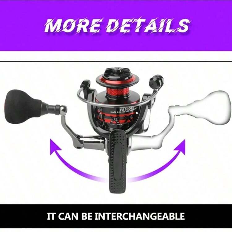 2000-6000 Series Max Drag 12KG Spinning Reel Metal Spool Fishing Reel Fishing Accessories - Multicolor - View 4