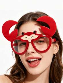 1pc Crab Shaped Funny Party Decoration Glasses, Suitable For Party Photo Booth Props And Theme Parties - Multicolor - View 4