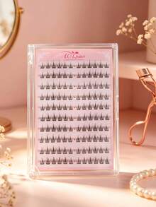 120 Clusters Of Light Makeup Double Flower False Eyelashes, Korean Soft DIY Handmade Eyelashes, Suitable For Light Makeup, Heavy Makeup And Daily Occasions, And Essential Cluster Comic Eyelashes, Cosmetics And Eye Shadow For Daily Commuting. - D - View 8