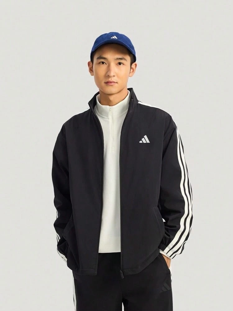 Adidas 男士 ST 3ST WV JKT 梭織運動夾克 KR2517 - 黑色 - 查看 1