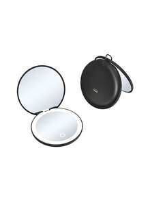 SEAMIRROR Portable Pocket Mirror With Light, Foldable Makeup Princess Mirror, 1X/2X Magnifying Mirror, Handheld Rechargeable Makeup Mirror, LED 3-Color Light, Stepless Dimming - Multicolor - View 8