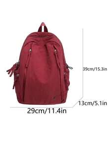This Solid Color Backpack Design Can Be Worn As A Backpack, A Shoulder Bag, Or A Handbag - Multicolor - View 9