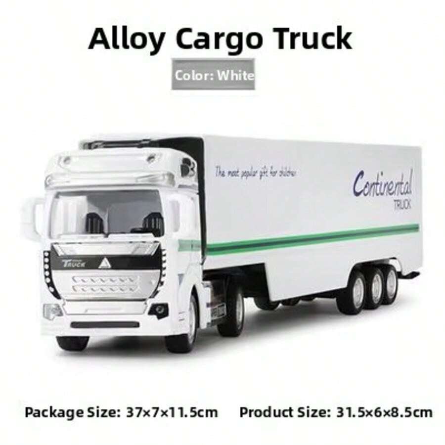 Large Container Truck, Pull-Back Toy, Gift For Kids, 1/48 - White - View 1