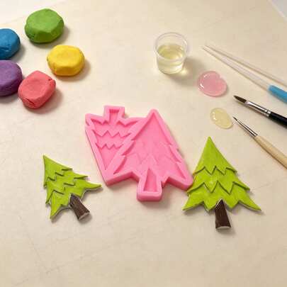 1pc 2 Packs Tree Shaped Silicone Mold, Handmade In A Minimalist Style, Suitable For Home Decoration Candles, Plaster Decorative Ornaments, Souvenirs, With Simple Demolding And Reusable.