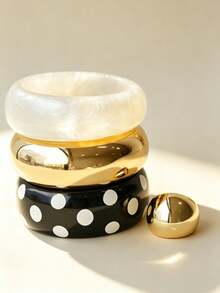 Conjunto de pulseras geométricas exageradas, uso diario, fiesta, vacaciones, accesorio de joyería versátil de estilo bohemio - Pulsera - Modelo premium - Ver 1