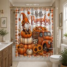 1/4pcs Vintage Pumpkin Truck Fall Harvest Heat-Insulating Home Decor Bathroom Shower Curtain With 12 Hooks For All Scenarios, Rustic Country Farmhouse Decoration, 4pcs Include: 1pc Shower Curtain 150*180cm+180*180cm+180*200cm - Pumpkin Farm - View 11