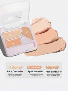 NOVO Multifunctional 3-Color Contour & Concealer Palette, Provides Long-Lasting Seamless Coverage, Moisturizes & Locks Makeup, Suitable For Oily Skin, Prevents Makeup Smudging, The Ultimate Tool For Creating A Natural No-Makeup Look - 02#Natural Color - View 5