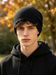 3PCS Autumn/Winter Solid Color Knitted Beanie Hat, Simple Basic Style Slouchy Hat, Breathable Knitted Headscarf Hat For Daily Commute, Cycling - 3Pcs - View 7